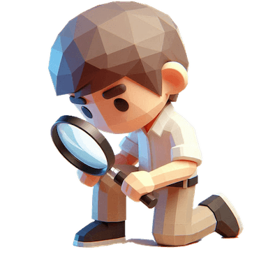 Curious boy with magnifying glass